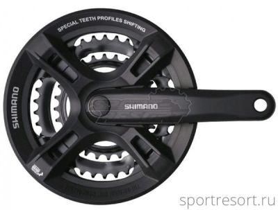 Система Shimano Tourney FC-M171 7/8ск (Квадрат, 42/34/24T, 170mm, черная, защита)